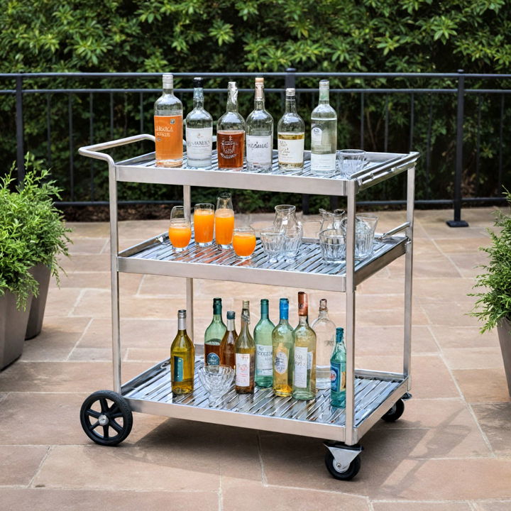 outdoor bar cart to entertain your guests