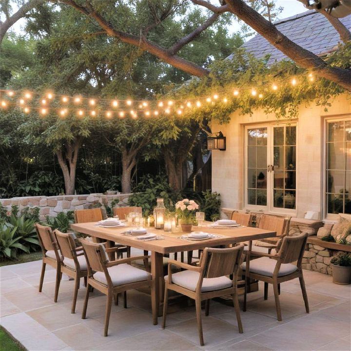 outdoor dining area for backyard entertainment
