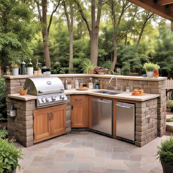 outdoor kitchen for backyard entertainment