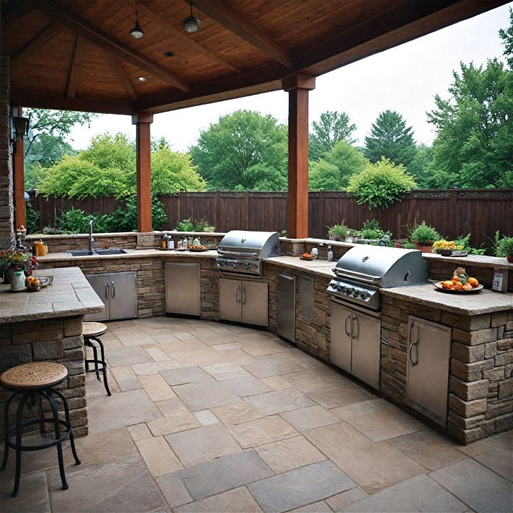 outdoor kitchen for large backyard