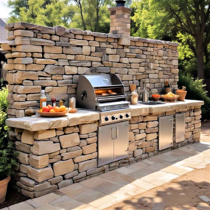 outdoor kitchen wall