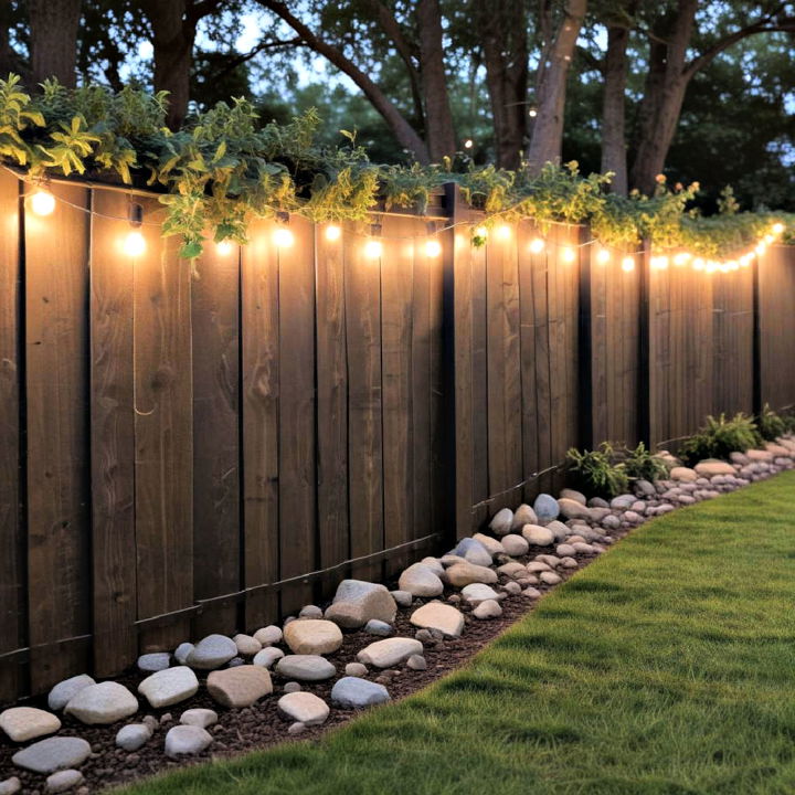 outdoor lighting for fence line landscaping