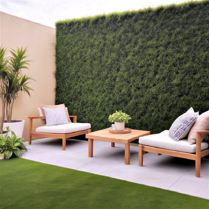 outdoor living area to green oasis