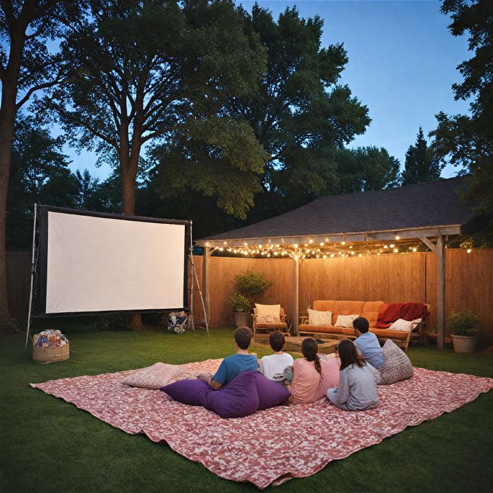 outdoor movie theater for large backyard