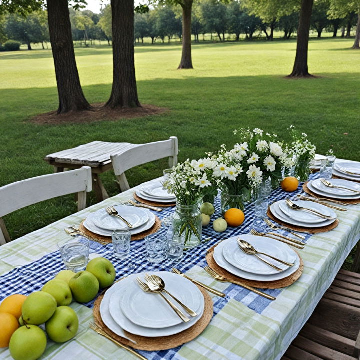 outdoor picnic table setting