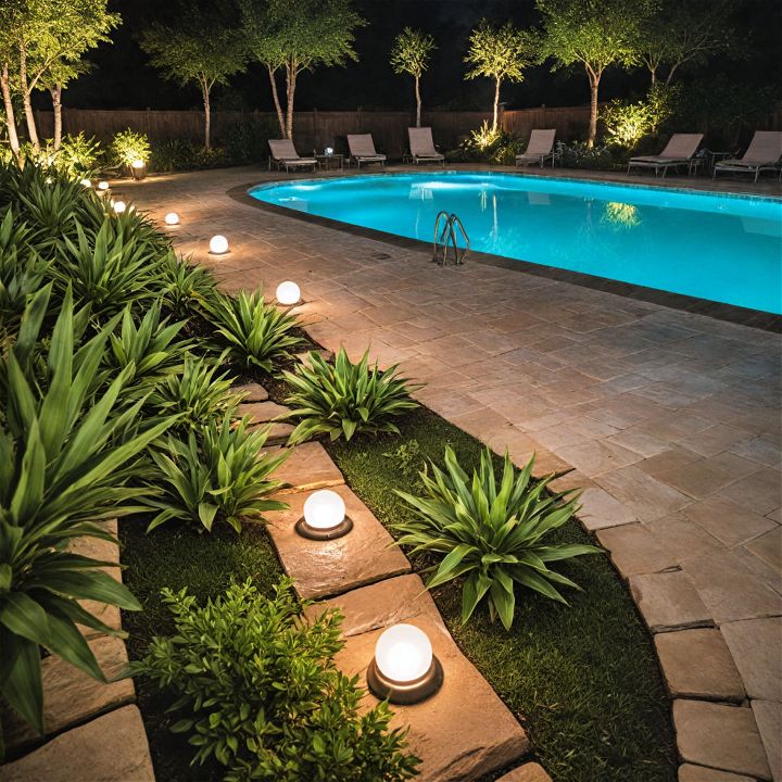 outdoor pool lighting idea