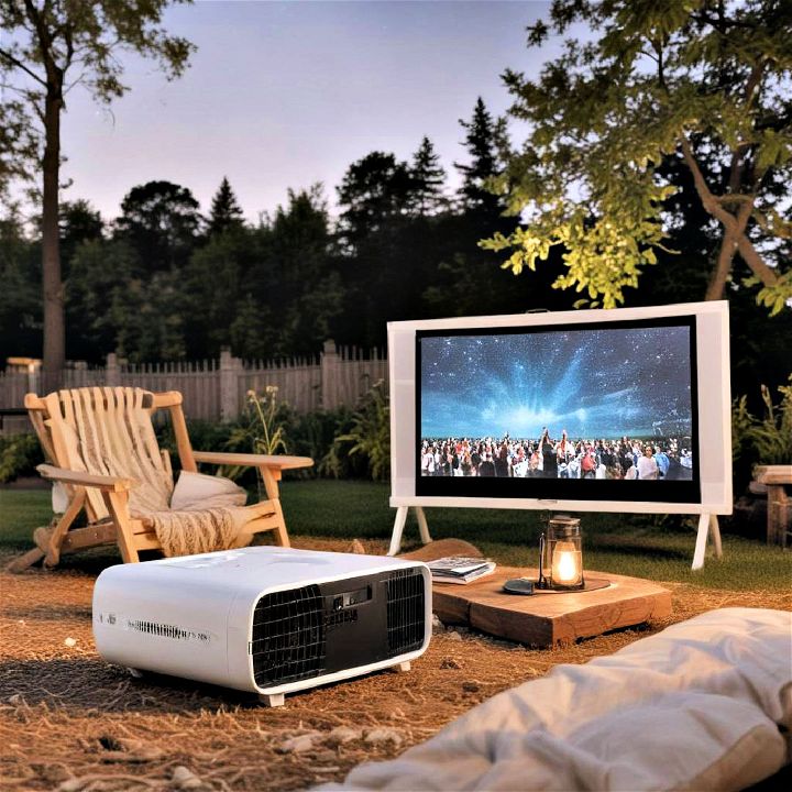 outdoor projector to enhance movie nights
