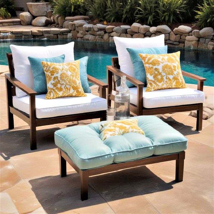 outdoor seating with water resistant cushions