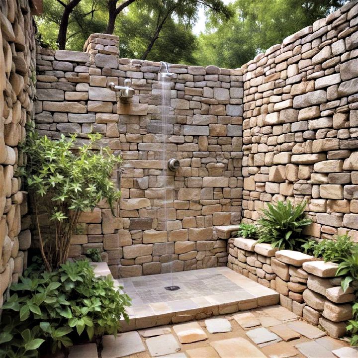 outdoor shower walls