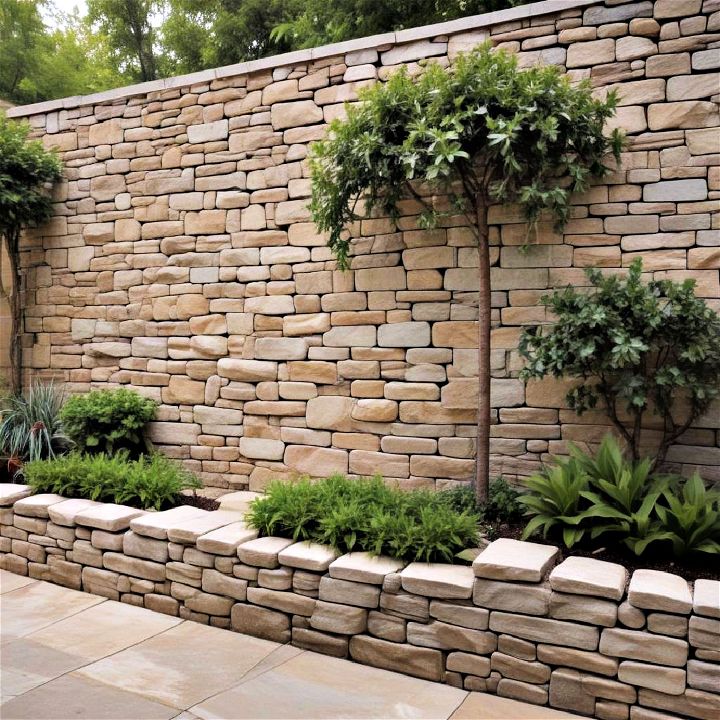 outdoor stone accent walls
