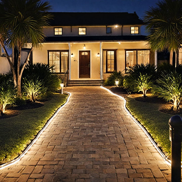 outlining driveway rope lights