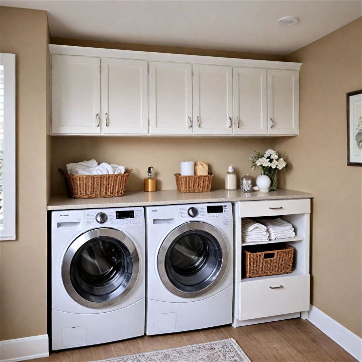 overhead cabinetry for laundry room storage