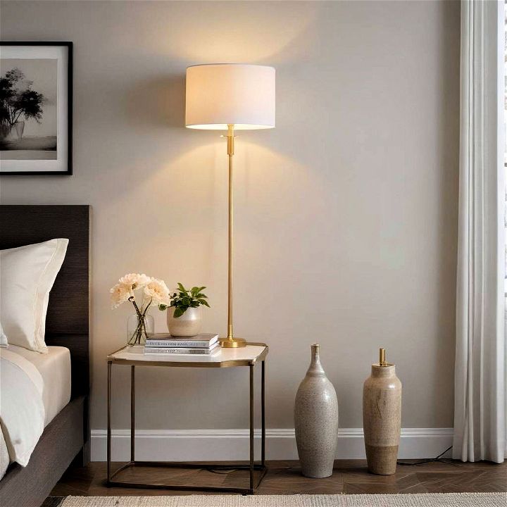 overhead lights with table lamp