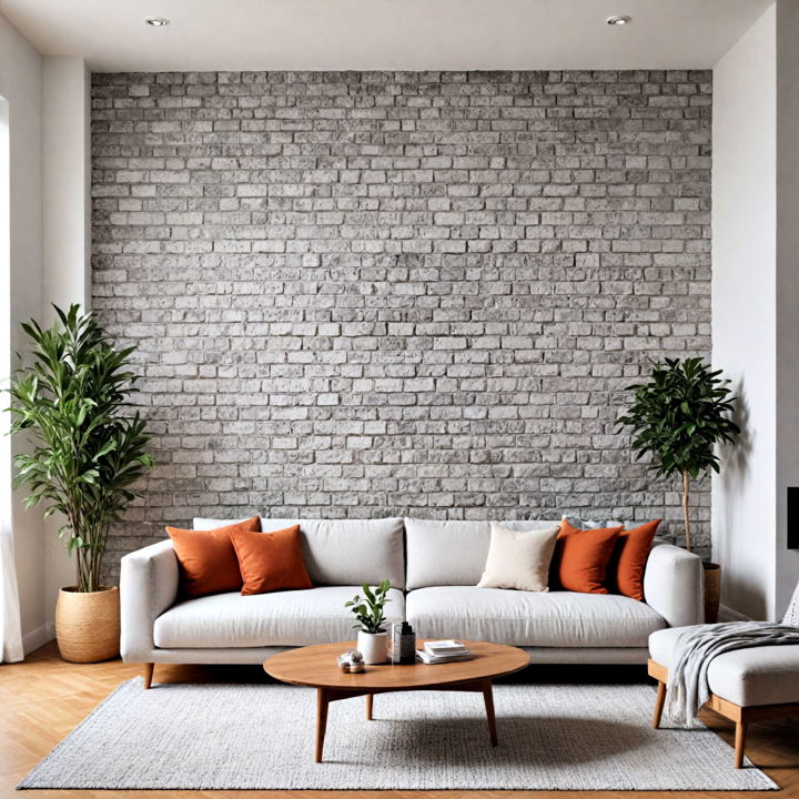 painted brick wall living room