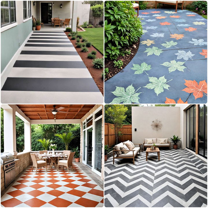 painted concrete patio ideas