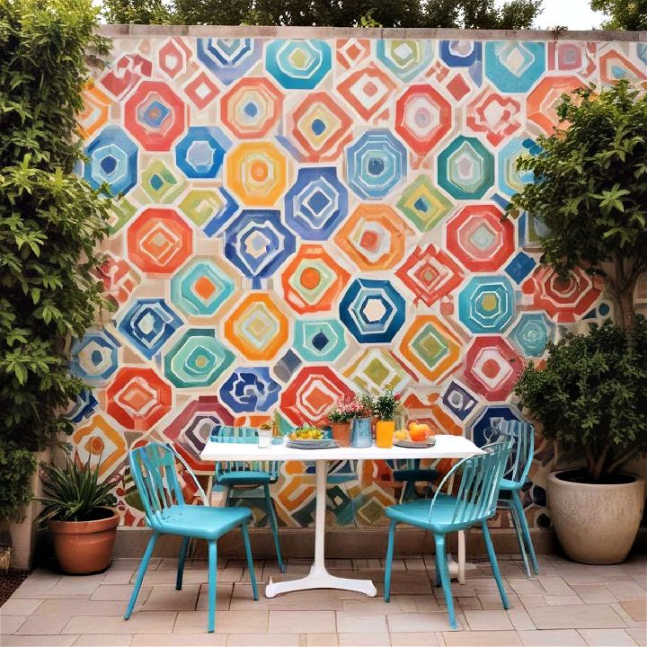 painted designs for patio wall