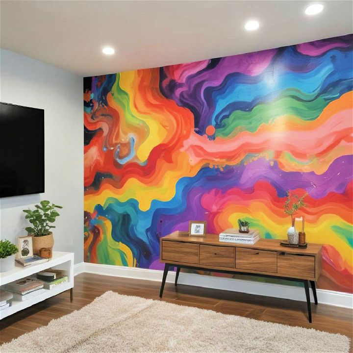 painted mural accent wall design