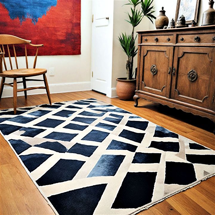 painted vintage rug