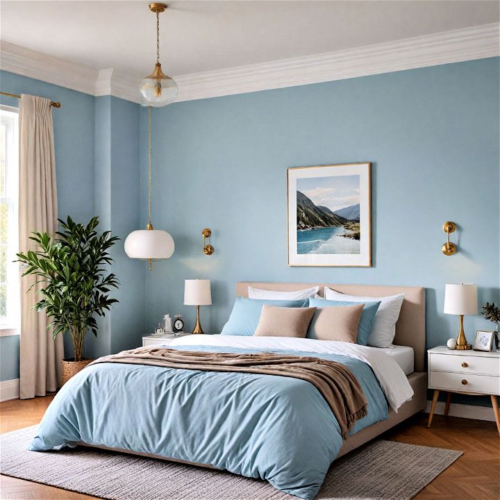 pale blue bedroom