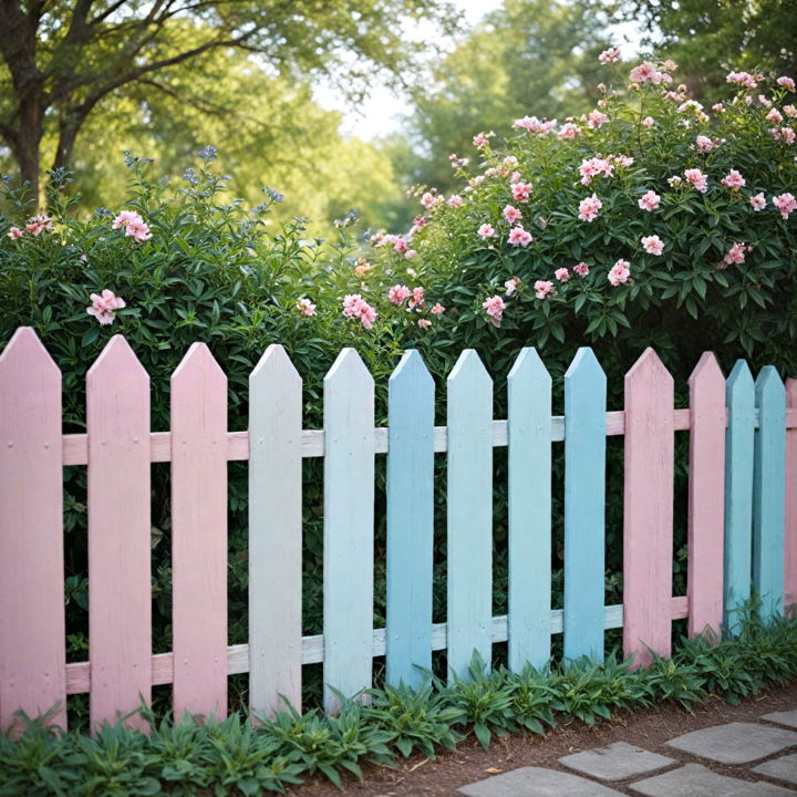 pastel shades fence painting