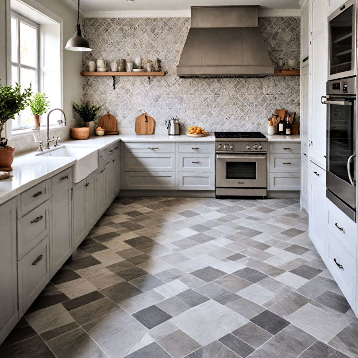 patterned tile kitchen floor