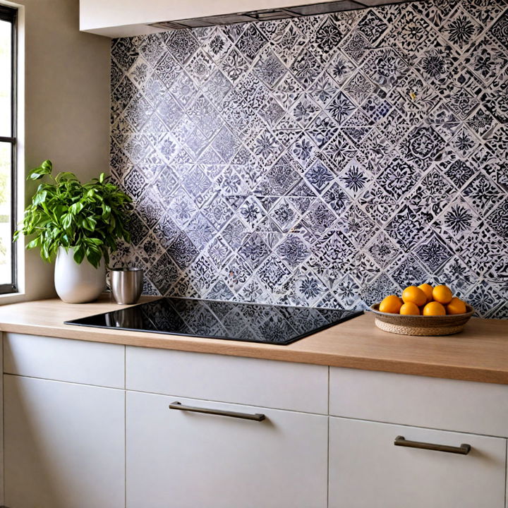 patterned tiles backsplash