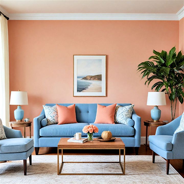peach living room paint color