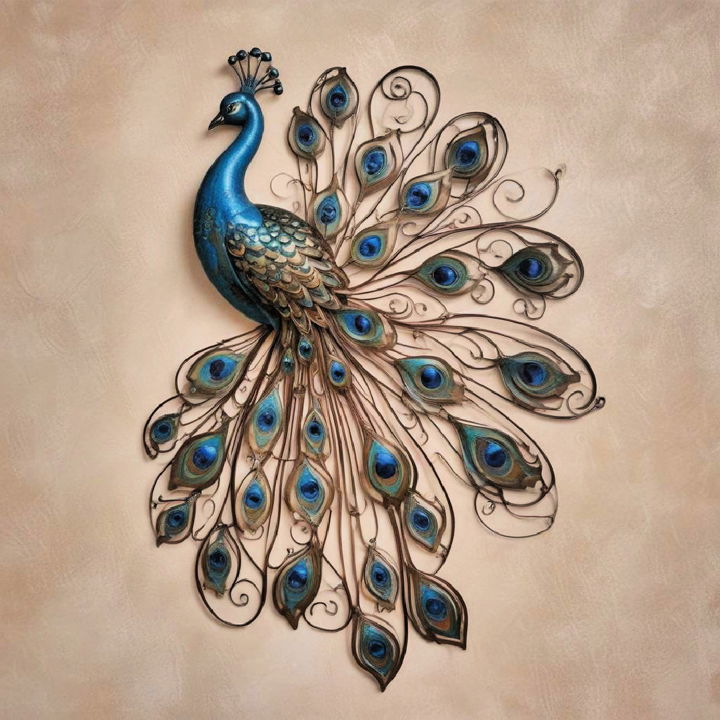 peacock metal wall art idea