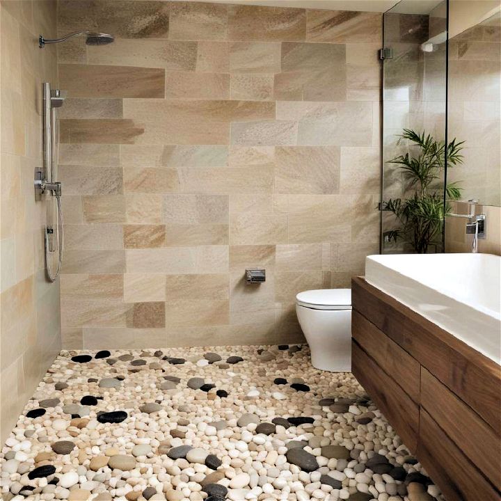 pebble flooring zen bathroom