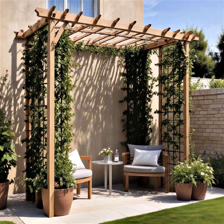 pergola with supporting climbing plants