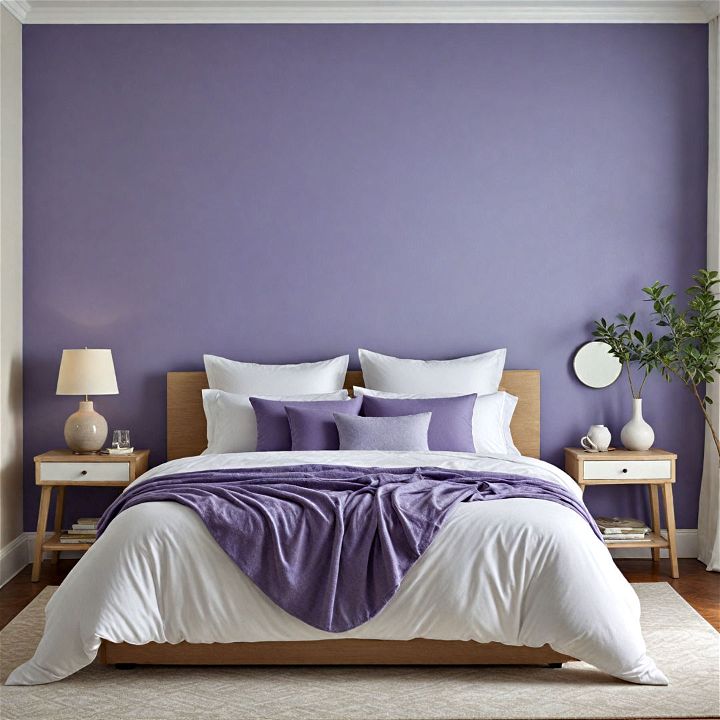 periwinkle accent wall bedroom