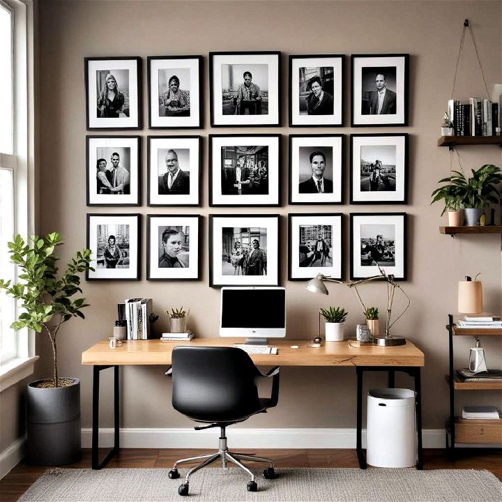 personal photos office wall decor