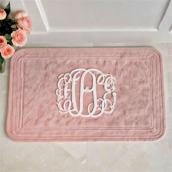 personalized monogrammed bath mat