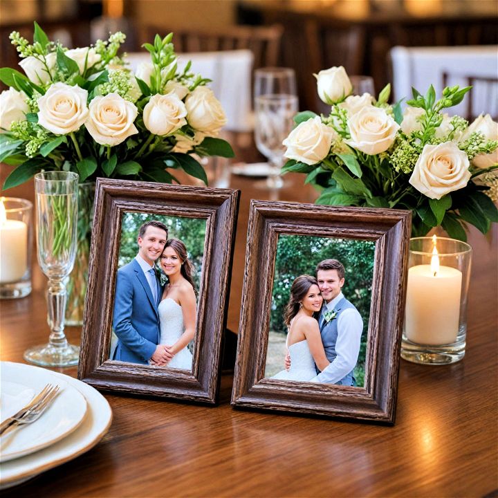 personalized photos for wedding centerpiece