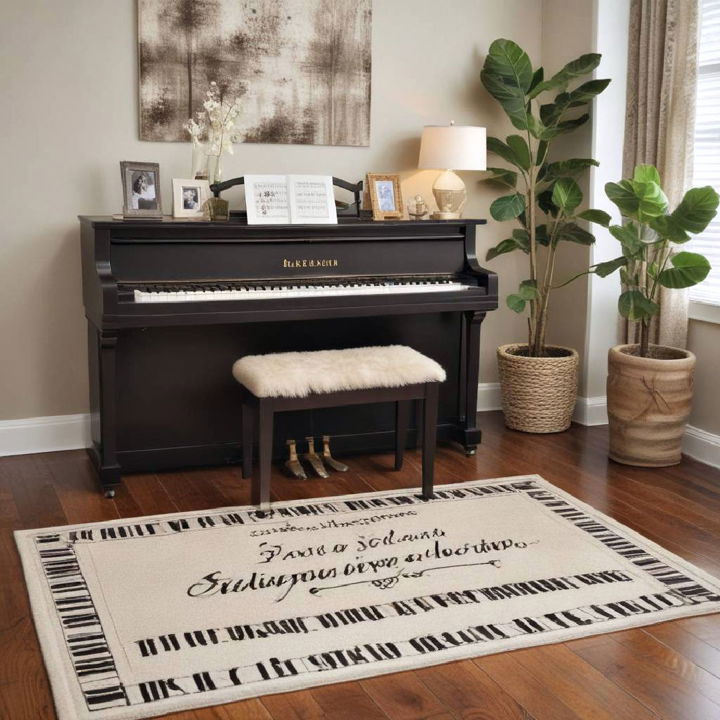 personalized rugs for piano room