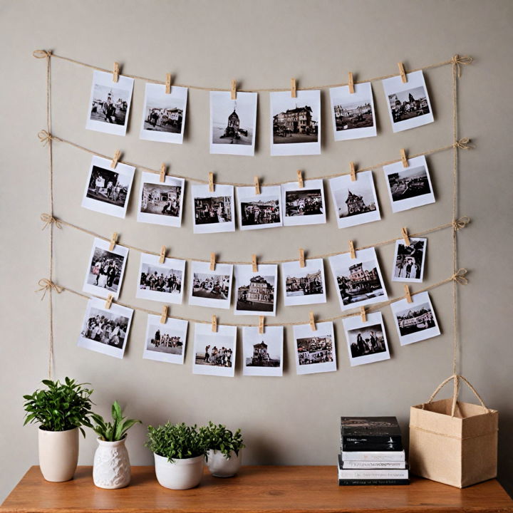 photo clip string for blank wall