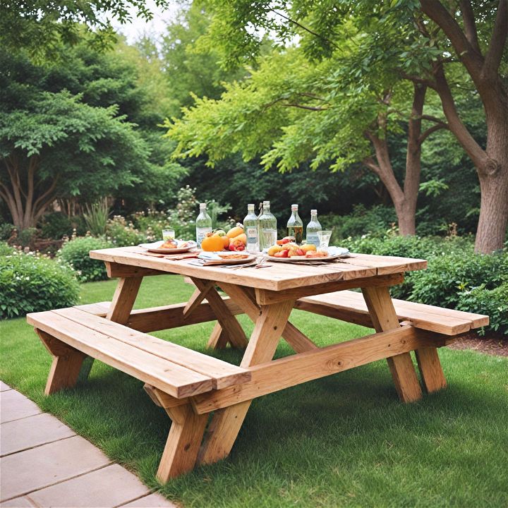 picnic table for outdoor family dining