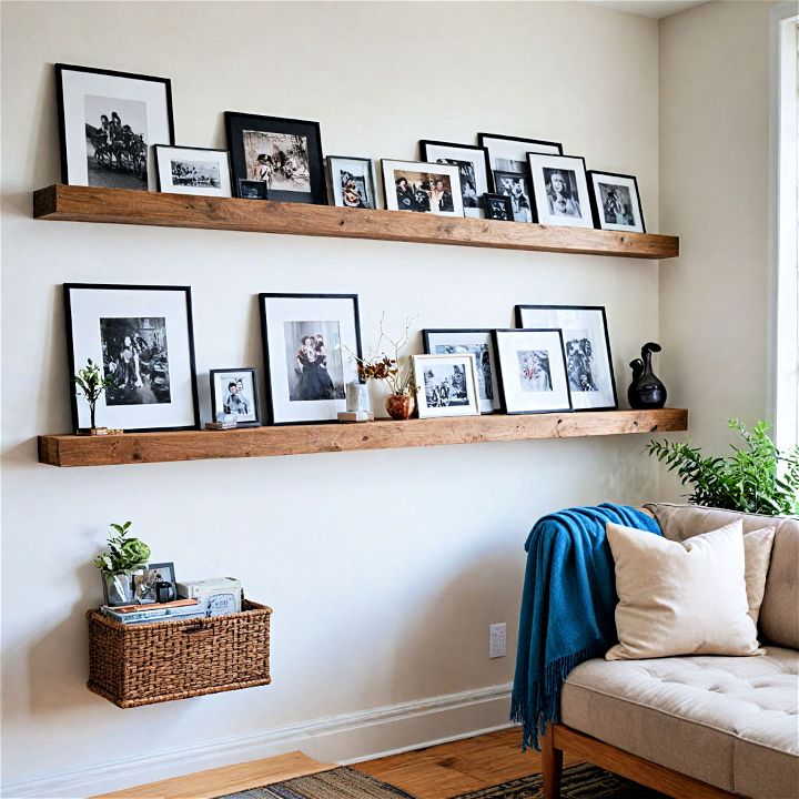 picture ledge shelves for small rooms