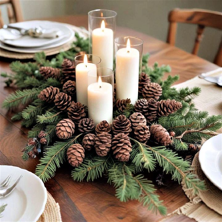 pinecone and pine garland for fall