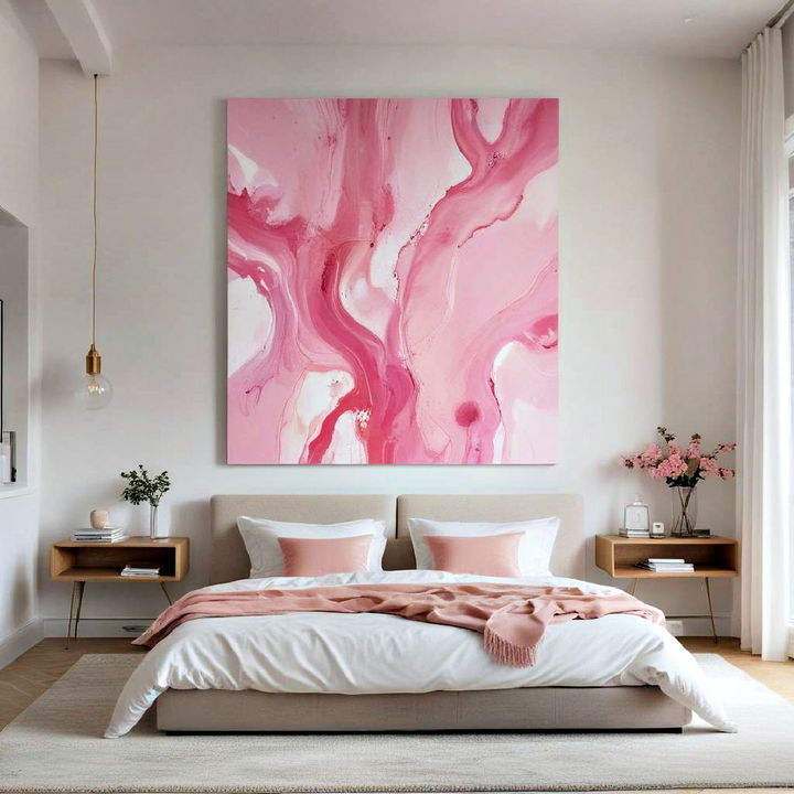 pink abstract painting