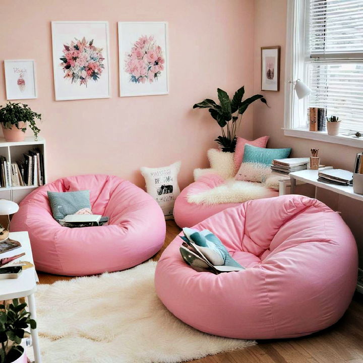 pink bean bag chairs for comfy seating