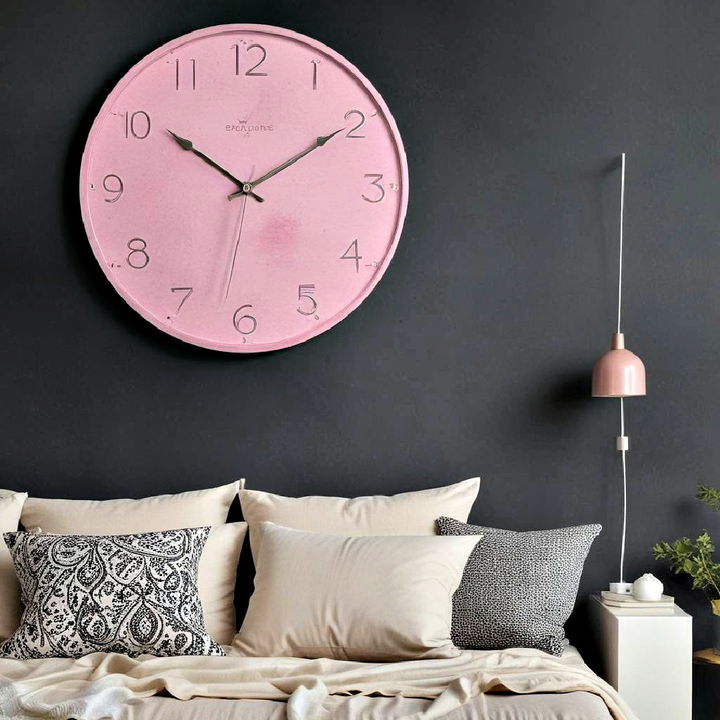 pink clock stylish addition to wall