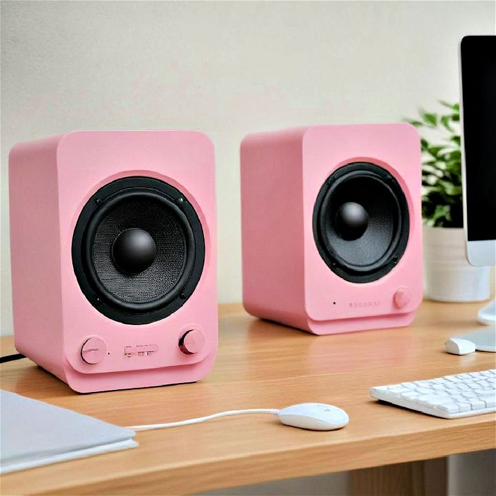 pink desktop speakers