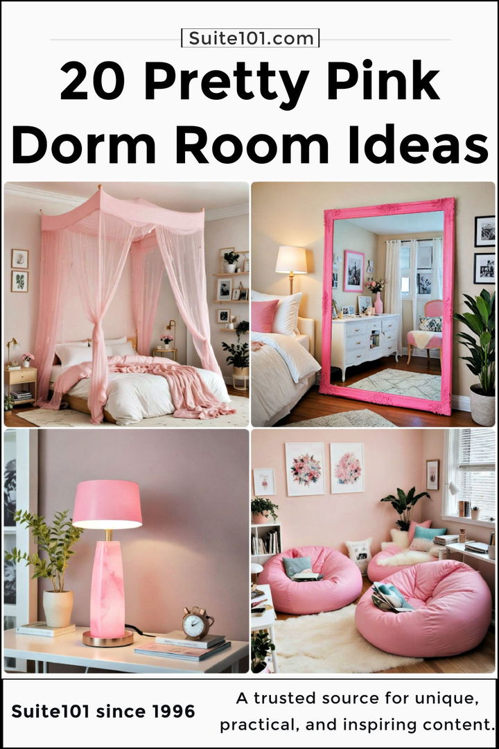 pink dorm room ideas to copy