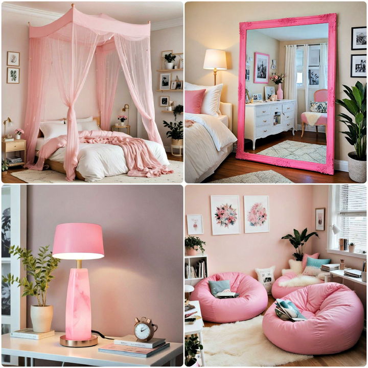 pink dorm room ideas