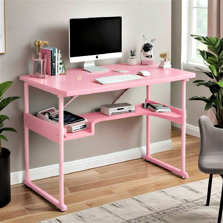 pink gaming desk