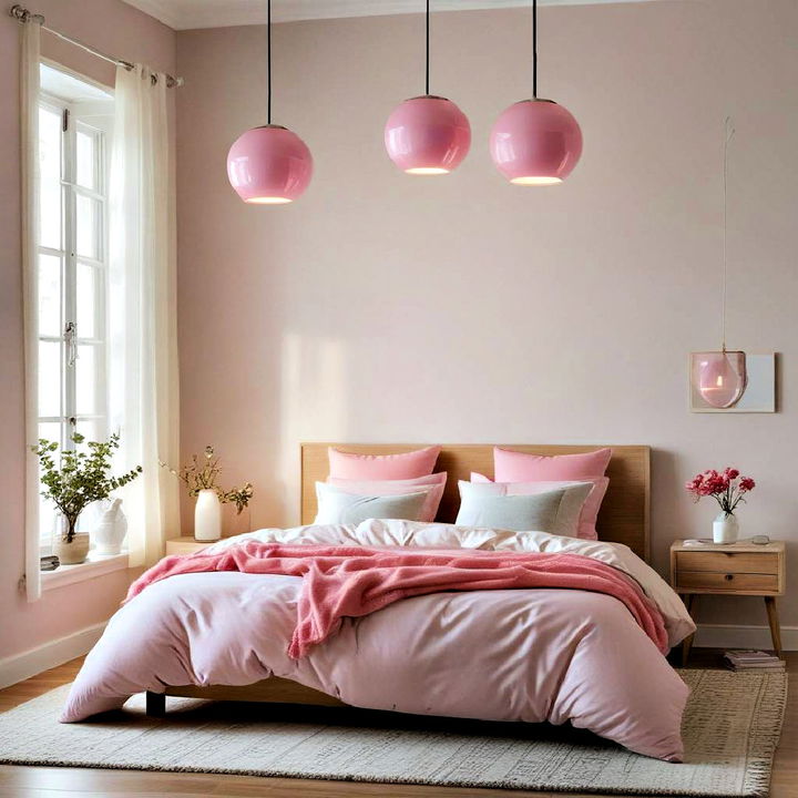 pink pendant lighting for bedroom