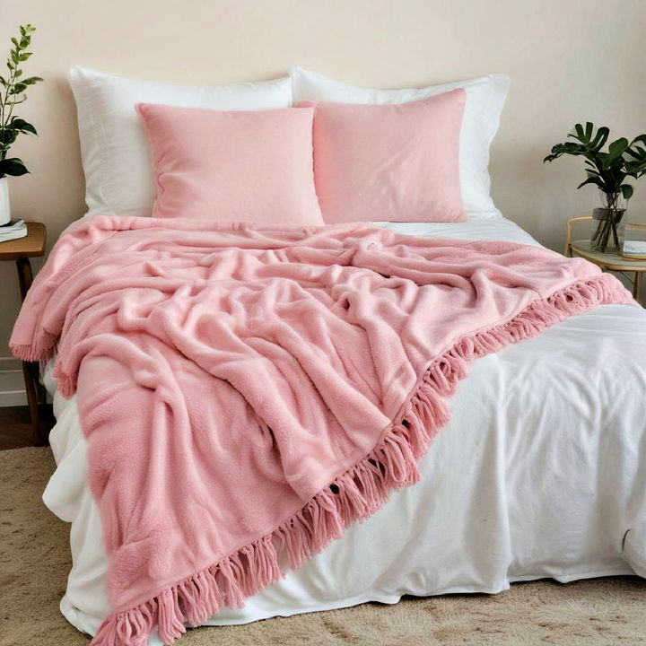 pink throw blankets