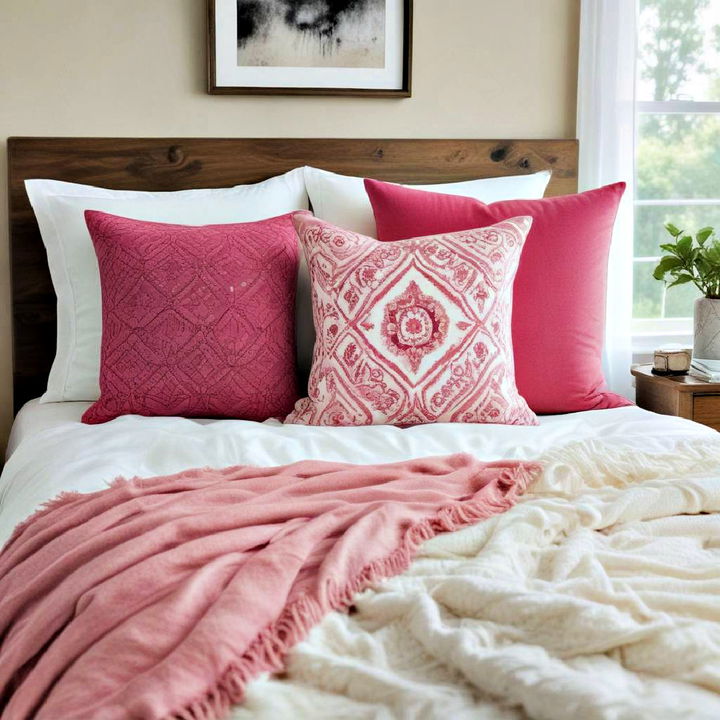 pink throw pillow