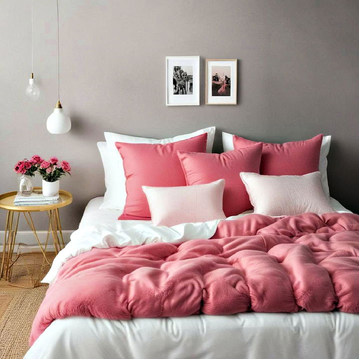 pink throw pillows